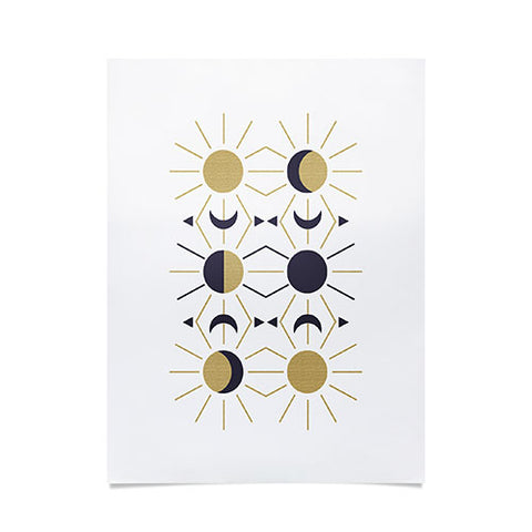 Emanuela Carratoni Moon and Sun on White Poster
