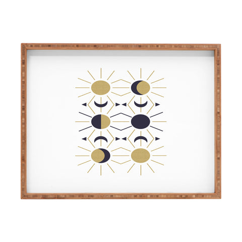 Emanuela Carratoni Moon and Sun on White Rectangular Tray