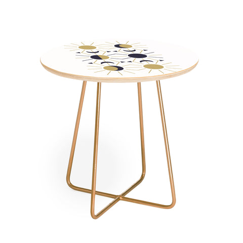 Emanuela Carratoni Moon and Sun on White Round Side Table
