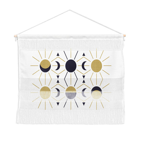 Emanuela Carratoni Moon and Sun on White Wall Hanging Landscape