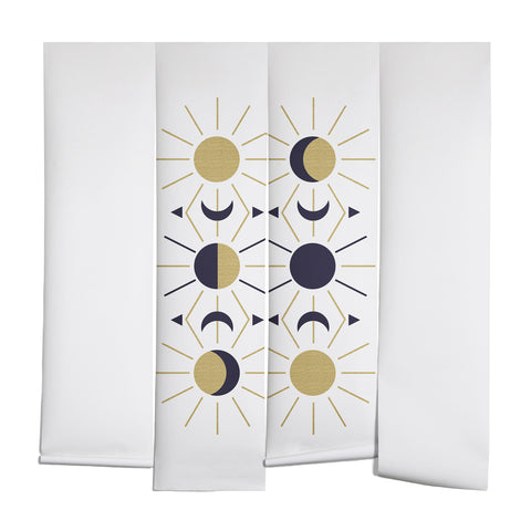 Emanuela Carratoni Moon and Sun on White Wall Mural