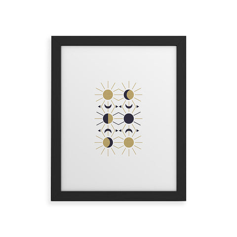 Emanuela Carratoni Moon and Sun on White Framed Art Print