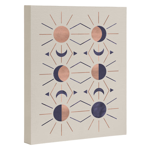 Emanuela Carratoni Moon and Sun Rose Gold Art Canvas