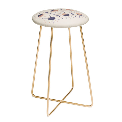 Emanuela Carratoni Moon and Sun Rose Gold Counter Stool