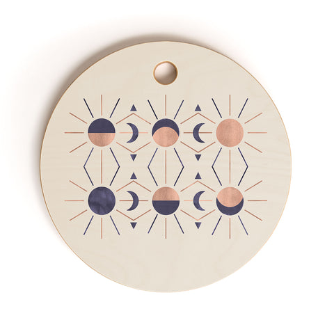 Emanuela Carratoni Moon and Sun Rose Gold Cutting Board Round