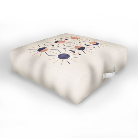 Emanuela Carratoni Moon and Sun Rose Gold Outdoor Floor Cushion
