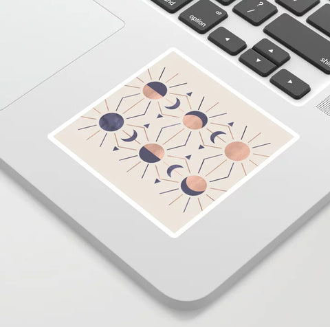 Emanuela Carratoni Moon and Sun Rose Gold Vinyl Sticker