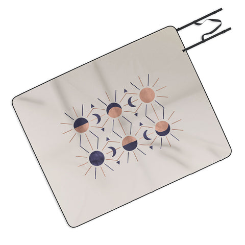 Emanuela Carratoni Moon and Sun Rose Gold Picnic Blanket