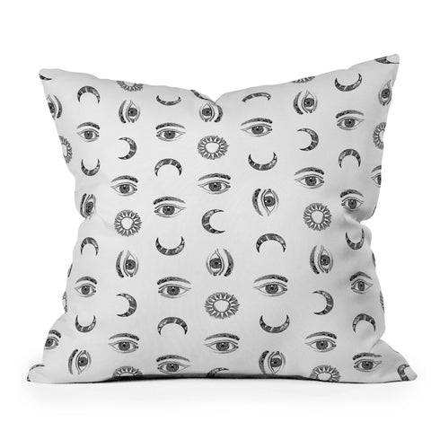 Emanuela Carratoni Moon and Sun Throw Pillow