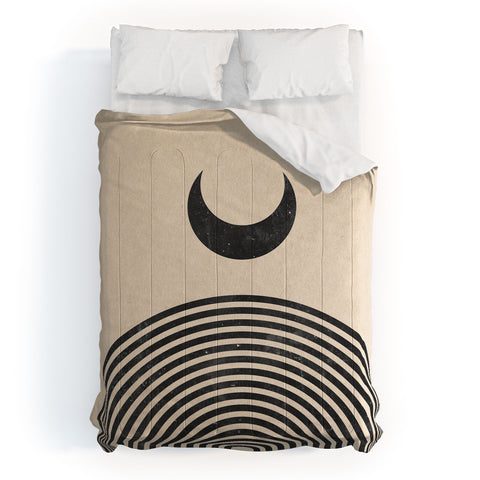 Emanuela Carratoni Moon on Mountain Comforter