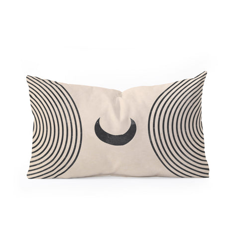 Emanuela Carratoni Moon on Mountain Oblong Throw Pillow