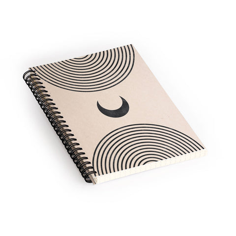 Emanuela Carratoni Moon on Mountain Spiral Notebook