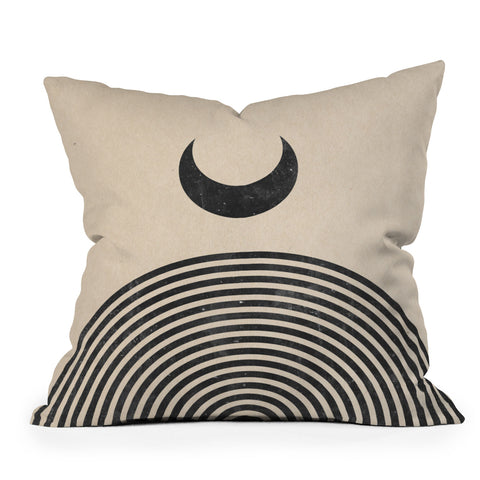 Emanuela Carratoni Moon on Mountain Throw Pillow