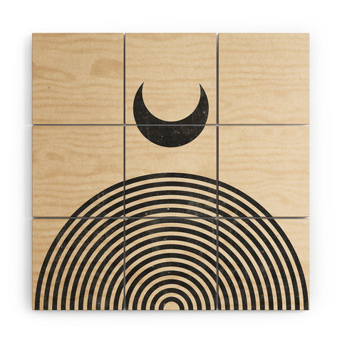 Emanuela Carratoni Moon on Mountain Wood Wall Mural