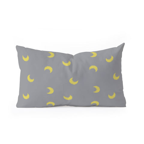 Emanuela Carratoni Moon on Ultimate Gray Oblong Throw Pillow