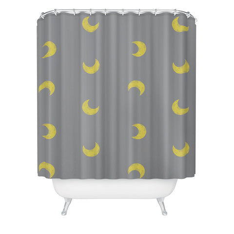 Emanuela Carratoni Moon on Ultimate Gray Shower Curtain