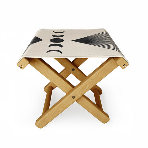 Emanuela Carratoni Moon Phases on Mountains Folding Stool