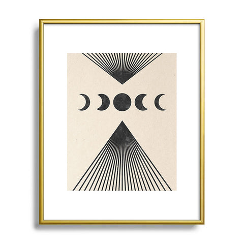 Emanuela Carratoni Moon Phases on Mountains Metal Framed Art Print