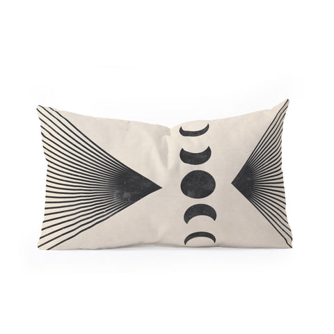 Emanuela Carratoni Moon Phases on Mountains Oblong Throw Pillow