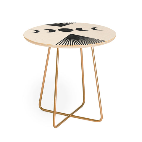 Emanuela Carratoni Moon Phases on Mountains Round Side Table
