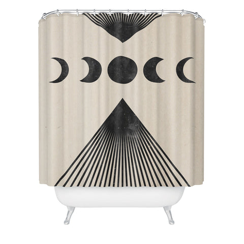 Emanuela Carratoni Moon Phases on Mountains Shower Curtain