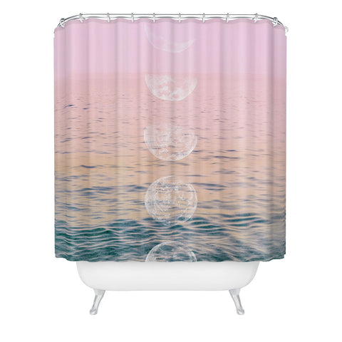 Emanuela Carratoni Moontime on the Beach Shower Curtain