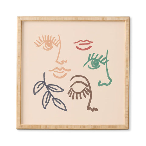 Emanuela Carratoni Multicolor Line Art Portraits Framed Wall Art