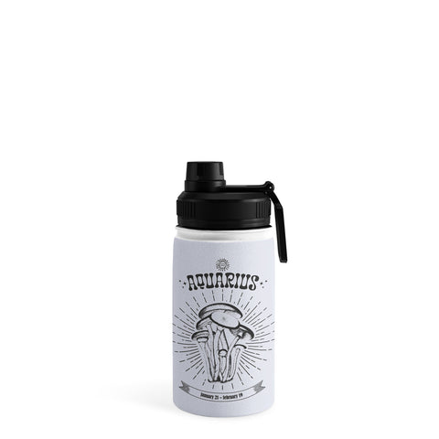 Emanuela Carratoni Mushrooms Zodiac Aquarius Water Bottle