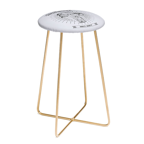 Emanuela Carratoni Mushrooms Zodiac Aquarius Counter Stool