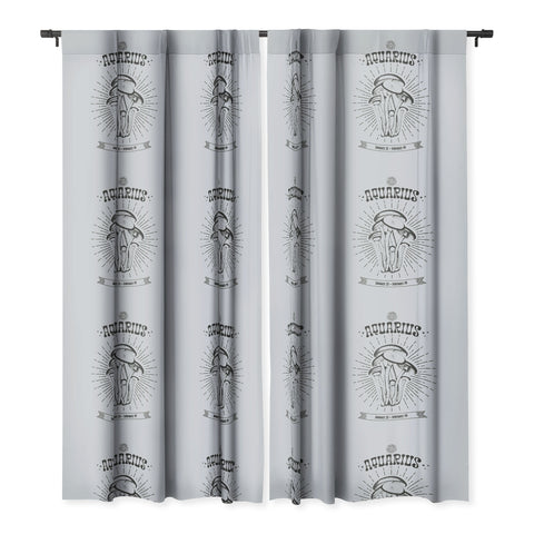 Emanuela Carratoni Mushrooms Zodiac Aquarius Blackout Window Curtain
