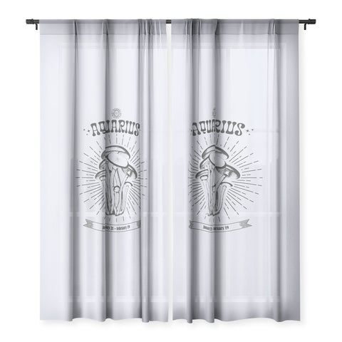 Emanuela Carratoni Mushrooms Zodiac Aquarius Sheer Non Repeat