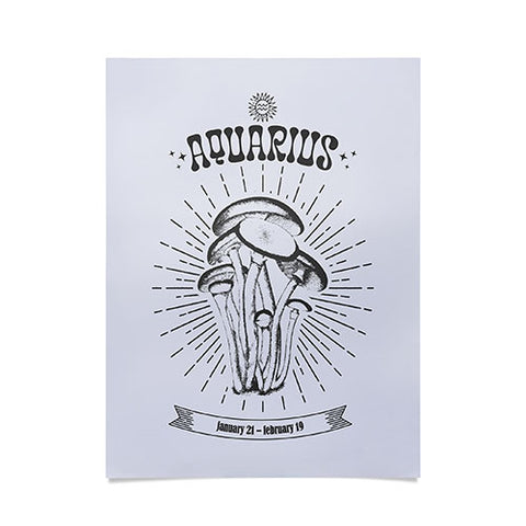 Emanuela Carratoni Mushrooms Zodiac Aquarius Poster