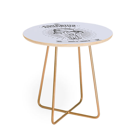 Emanuela Carratoni Mushrooms Zodiac Aquarius Round Side Table
