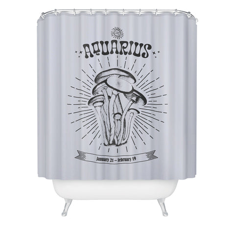 Emanuela Carratoni Mushrooms Zodiac Aquarius Shower Curtain