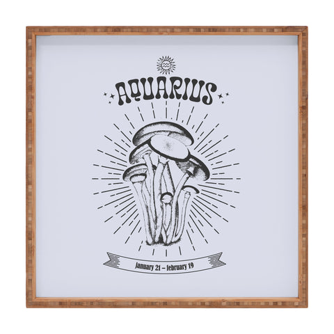 Emanuela Carratoni Mushrooms Zodiac Aquarius Square Tray