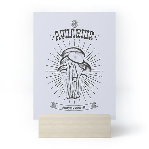 Emanuela Carratoni Mushrooms Zodiac Aquarius Mini Art Print