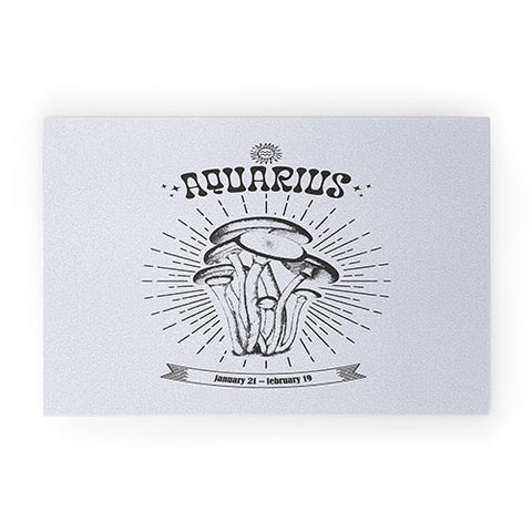 Emanuela Carratoni Mushrooms Zodiac Aquarius Welcome Mat