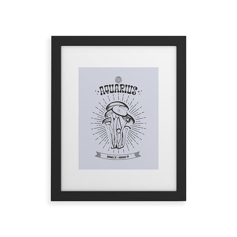 Emanuela Carratoni Mushrooms Zodiac Aquarius Framed Art Print