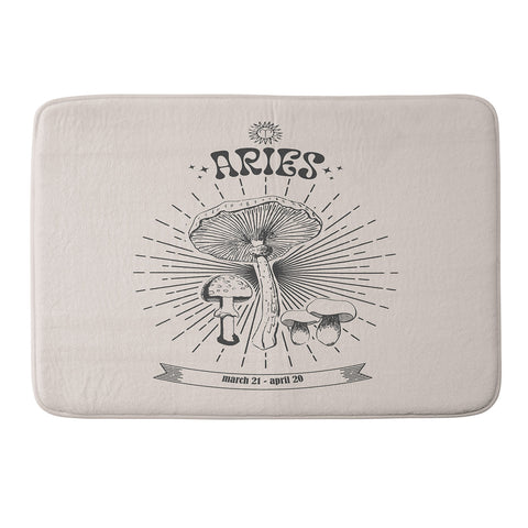 Emanuela Carratoni Mushrooms Zodiac Aries Memory Foam Bath Mat