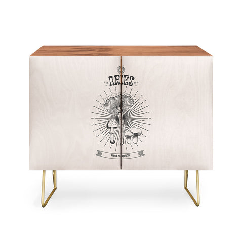 Emanuela Carratoni Mushrooms Zodiac Aries Credenza