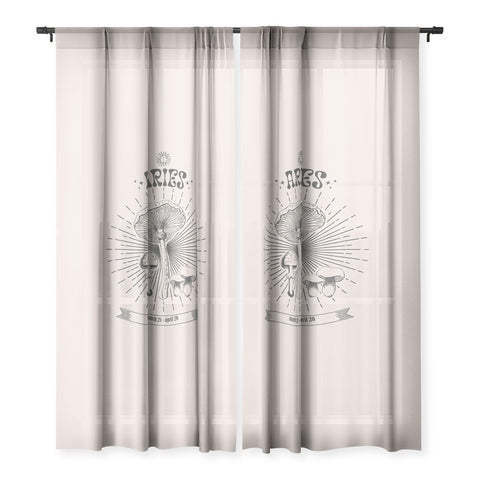 Emanuela Carratoni Mushrooms Zodiac Aries Sheer Non Repeat