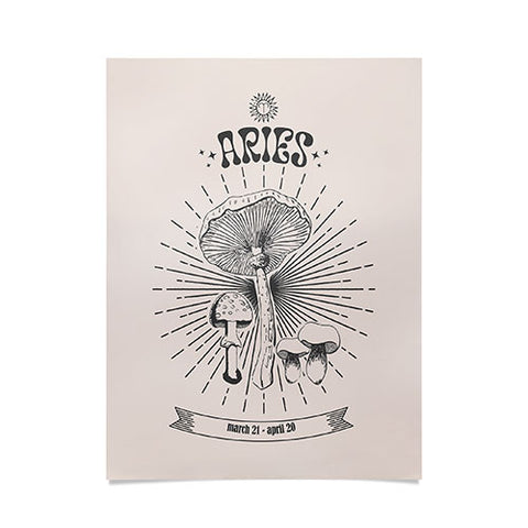 Emanuela Carratoni Mushrooms Zodiac Aries Poster