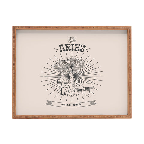Emanuela Carratoni Mushrooms Zodiac Aries Rectangular Tray