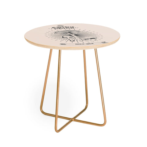 Emanuela Carratoni Mushrooms Zodiac Aries Round Side Table