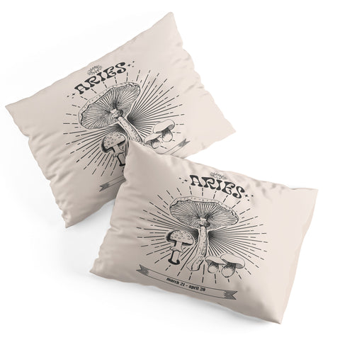 Emanuela Carratoni Mushrooms Zodiac Aries Pillow Shams