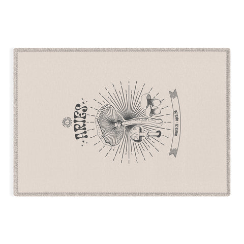 Emanuela Carratoni Mushrooms Zodiac Aries Outdoor Rug