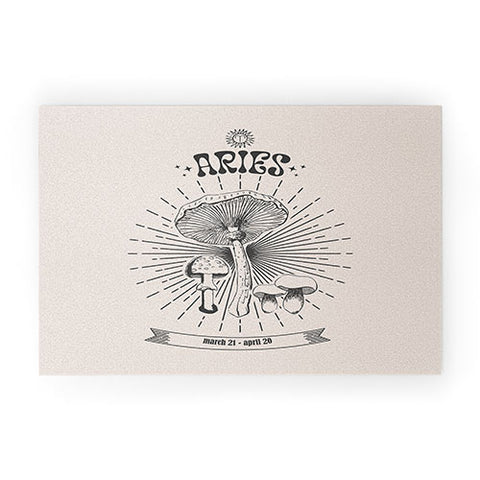 Emanuela Carratoni Mushrooms Zodiac Aries Welcome Mat