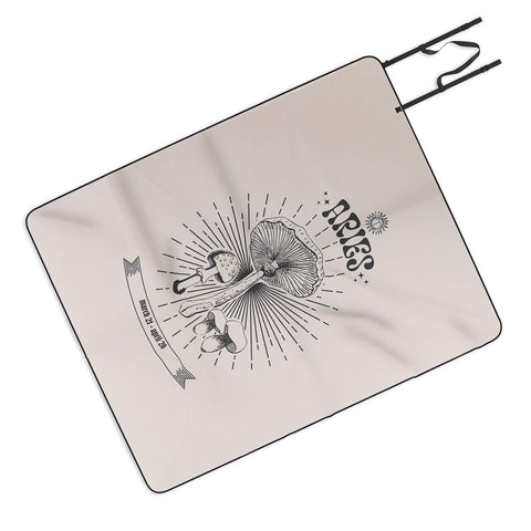 Emanuela Carratoni Mushrooms Zodiac Aries Picnic Blanket