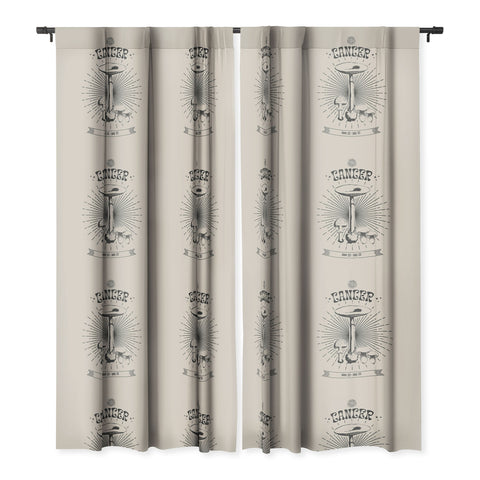 Emanuela Carratoni Mushrooms Zodiac Cancer Blackout Window Curtain