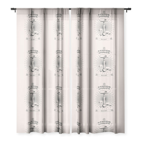 Emanuela Carratoni Mushrooms Zodiac Cancer Sheer Window Curtain